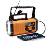 Stellar Solar Radiozaklamp - Zaklamp - Radio - Draagbare Radio - Radio op Zonne-energie - Solar - 10000 mAh - Zonne energie - Externe Batterij met USB - SOS en LED zaklamp - Kompas - Emergency Radio Solar