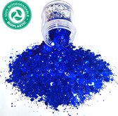 Chunky Glitters (Blauw) (Volume 8g) [Festival Makeup Gezicht Lichaam - Face Body Glitter - Biologisch afbreekbaar - Versiering Dames Volwassen Kinderen]