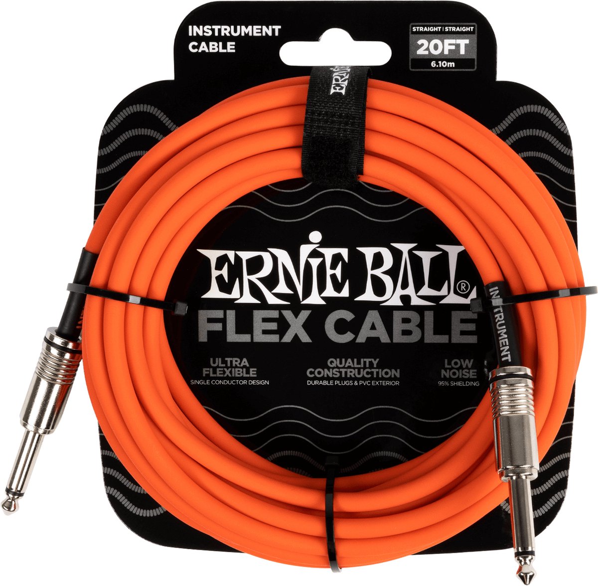Ernie Ball 6421 Flex 6 meter instrumentkabel oranje