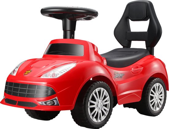 Zoem - Loopauto – Incl batterijen - Race – Ferrari rood – Verlichting – Claxon – Muziek – Stuur - Loopwagen – Speelgoed – Jongens – Meisjes - Cadeau - Verjaardag - Kado - Zoem enterprise
