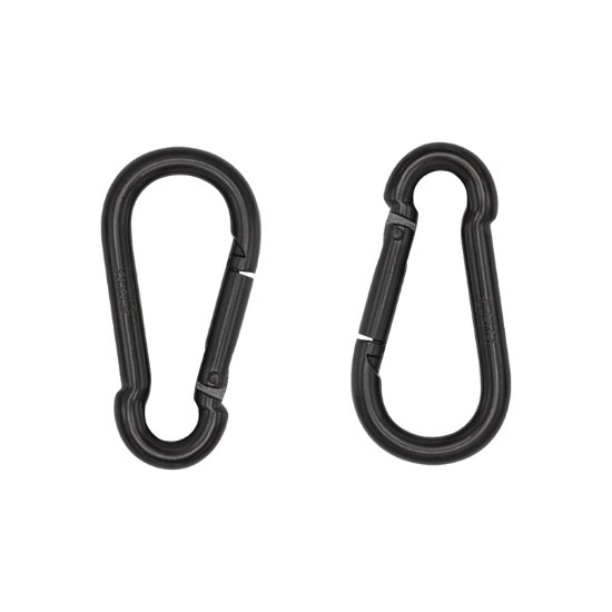 BCF-Products Karabijnhaak 80 mm - dikte ø 8 mm- Karabiners - 2 stuks - Zwart - 80 mm