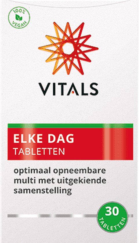Vitals Elke Dag - 90 tabletten - multivitamine. Optimaal opneembare multi met een uitgekiende samenstelling.