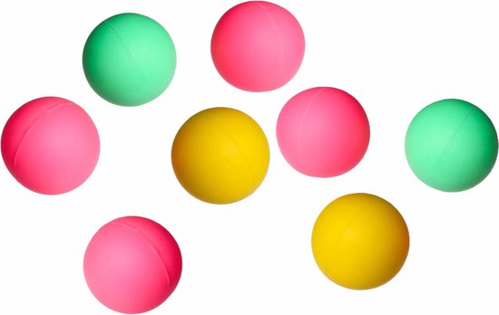 Neon gekleurde premium rubber beach balletjes - 8x stuks - dia 4 cm - reserve ballen
