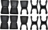 Set van 10 clips voor stangen met 25 mm, zwart, voor teamsportbenodigdheden, voetbaltraining, hordenstangen, verbindingsclip, scharnierhouder