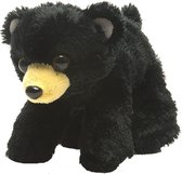 Pluche zwarte beer knuffel 18 cm - Beren dieren knuffels - Speelgoed voor kinderen