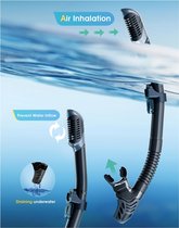 Snorkelmasker-Snorkelset-duikbril-Volwassenen-Snorkeluitrusting voor volwassenen-snorkelset met droge top-180 ° panoramisch duikmasker met breed zicht-vrij ademhalend snorkelmasker voor snorkelen