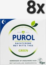Purol Green Nachtcrème met witte thee - 8x50ml - Voordeelverpakking