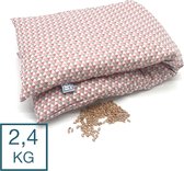 Verzwaringskussen Met Pit! - 2 binnenzakken - 2,4 kg - Koud èn warm - Meisje - Roze driehoekje
