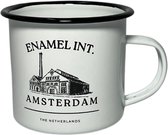 Emaille stalen mok 350ml - Wit Emaille fabriek Amsterdam