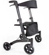VITILITY Rollator comfort - rollator – Lichtgewicht & Dubbel Opvouwbaar – Voor Binnen & Buiten – Inclusief Tas – Charcoal Black