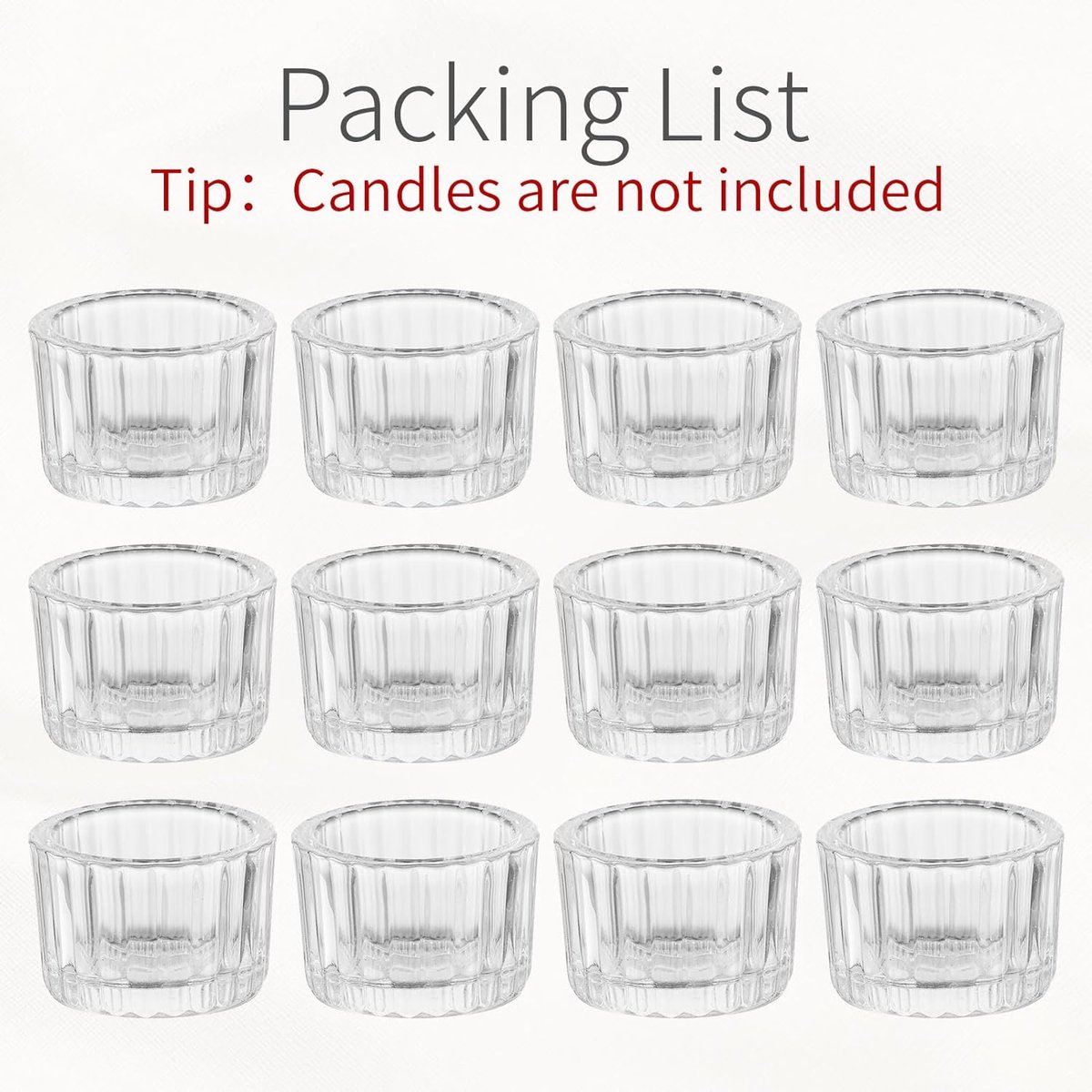 Glazen kandelaars theelichtkaarsenhouders: Clear Theelichthouders Set van 12 Leuke Votive Kaarsenhouder Kleine Theelichthouders voor Bruiloft Feest Kerstmis of Home Decor