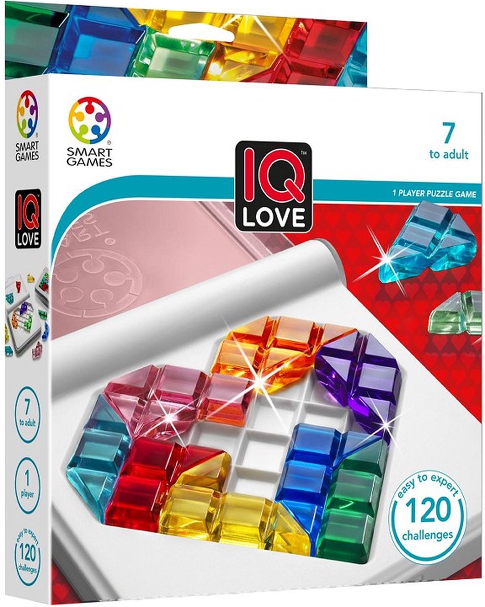 SmartGames - IQ Love - 120 opdrachten - puzzelspel - romantisch geschenk op Prijzenvolger.com
