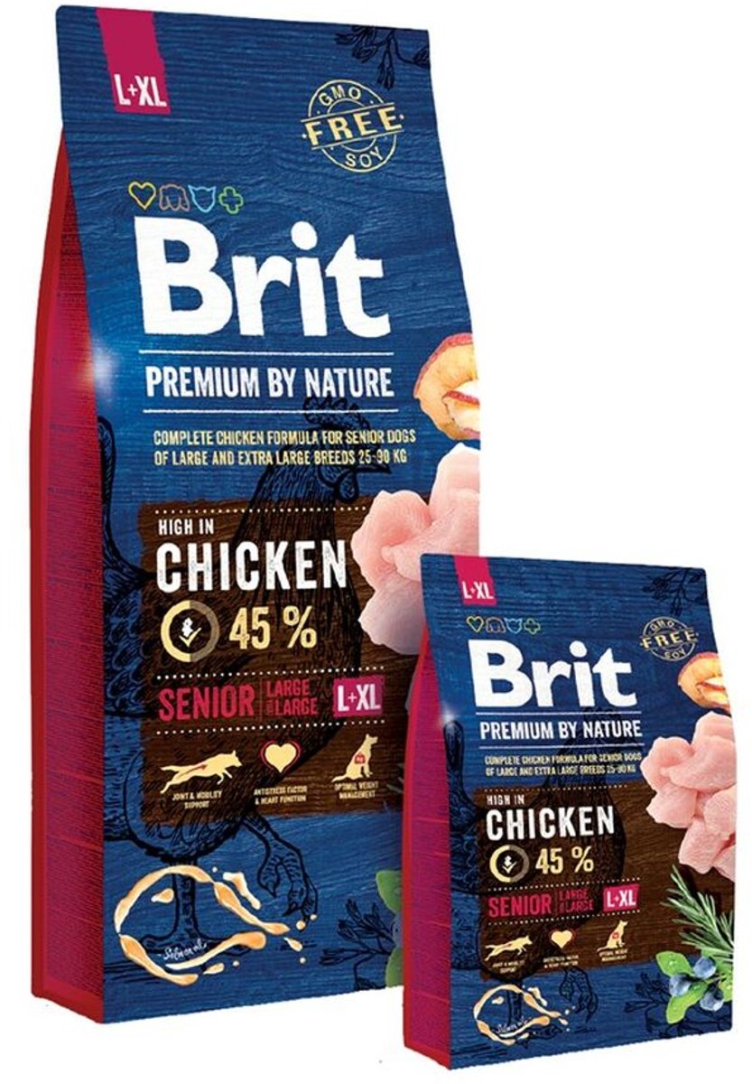 Brit Premium by Nature hondenvoer Senior L/XL 15 kg - Hond