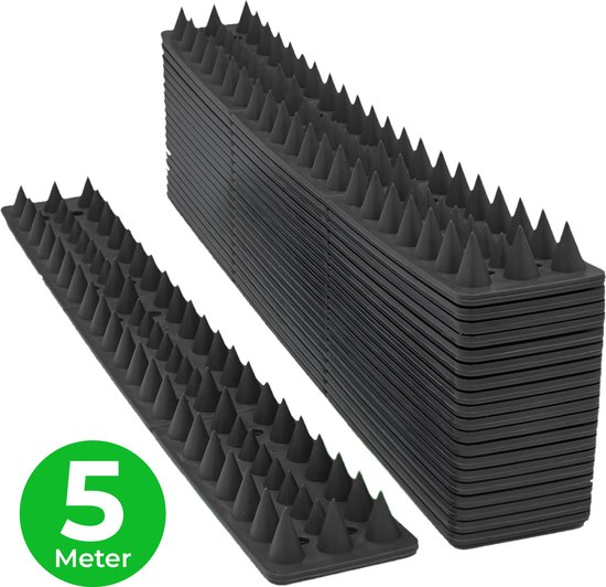 VerminBuster Anti Klim Strip - 5 meter - Zwart - 10-pack - Voor muren en hekwerk - Vogelpinnen - Duivenpinnen - Kattenverjager