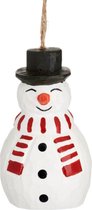Sneeuwpop houten kersthanger - Sass & Belle
