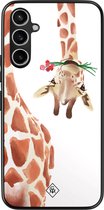 Casimoda® hoesje - Geschikt voor Samsung Galaxy A34 - Giraffe - Zwart TPU Backcover - Giraffe - Bruin/beige