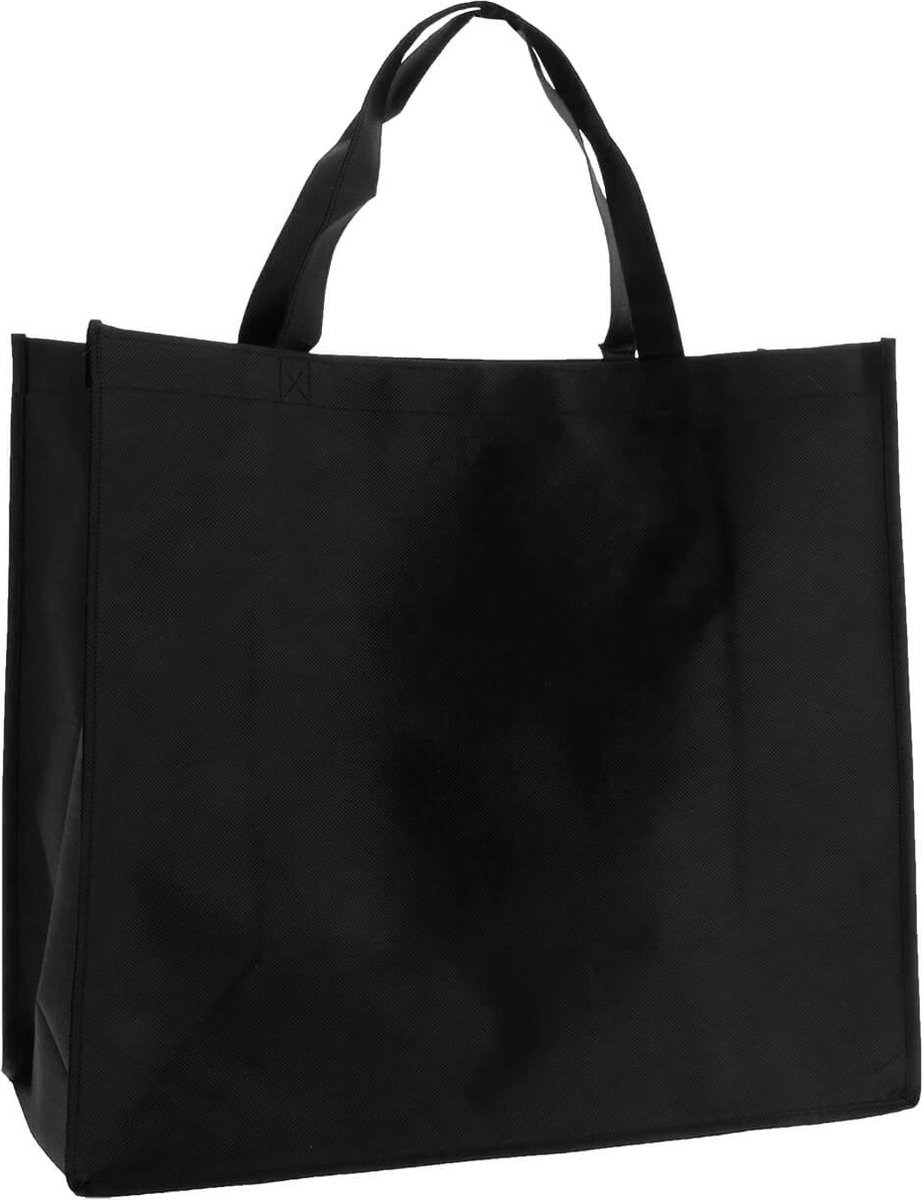 Shopper Bag - 10 stuks - Zwart - 45x40x20cm - Non Woven - Shopper tas