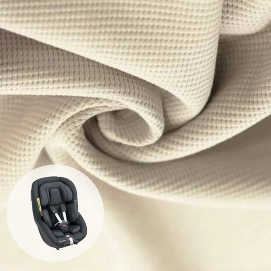 Autostoelhoes Geschikt voor Maxi Cosi Pearl 360 -Maxi Cosi Hoes Groep 0-1 - Zacht Katoen - Perfecte Pasvorm - Beige wafel van Merkloos — afbeelding 4
