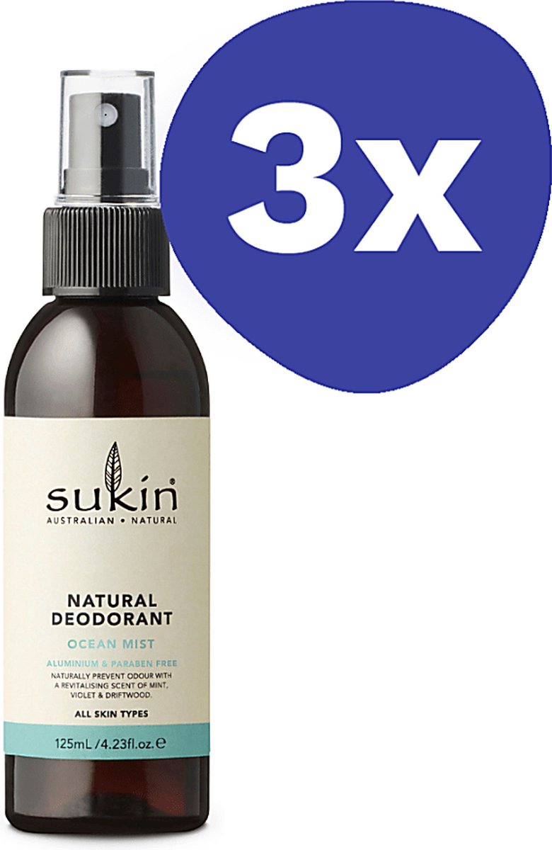 Goedkoopste Sukin Deodorant - Ocean Mist (3x 125ml