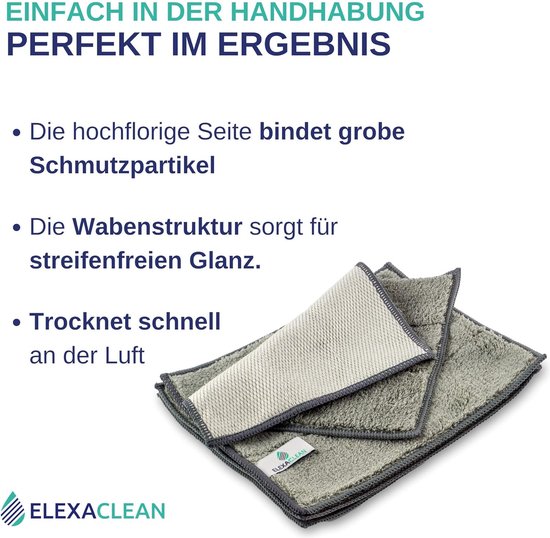 Foto: Washable microfiber dishcloths grey set of 8 24x20 cm kitchen tableware