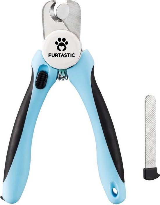 FURTASTIC Pince à ongles Chien et Chat - Ciseaux à ongles professionnels pour votre animal de compagnie - Limes à ongles incluse - Arrêt de sécurité intégré