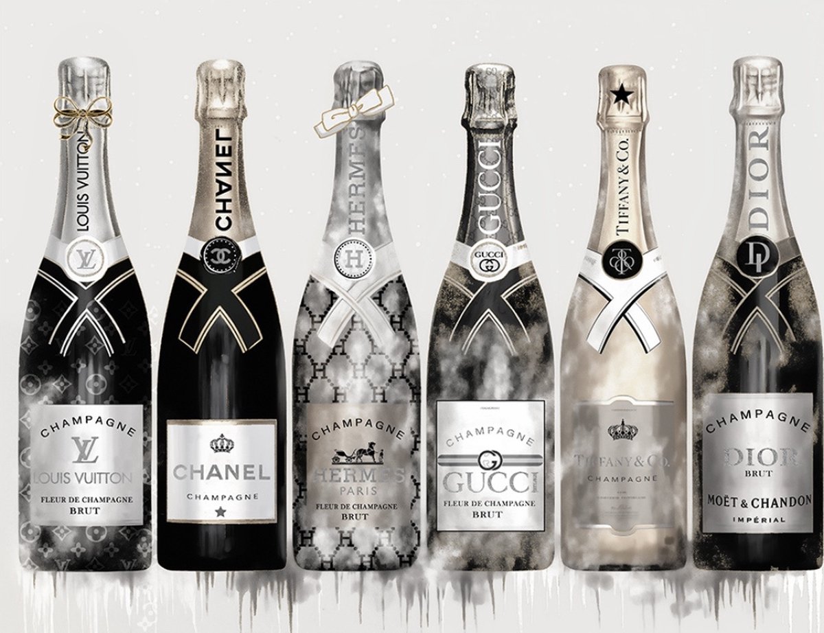 Glasschilderij 60x80x0.4 Champagne collection