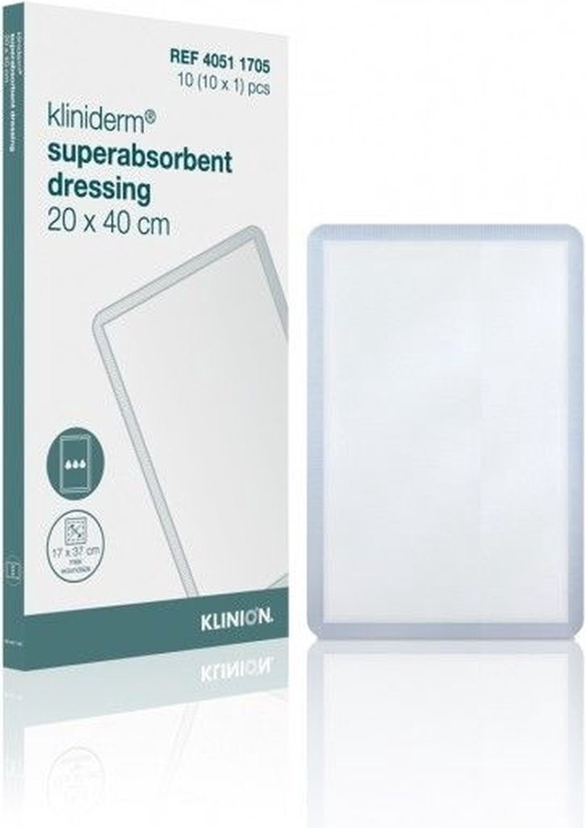 Kliniderm Superabsorberend verband steriel 20x40cm Klinion