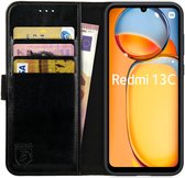 Rosso Element Hoesje Geschikt voor Xiaomi Redmi 13C / Poco C65 | Wallet Book Case | Portemonnee | 3 Pasjes | Magneetsluiting | Stand Functie | Zwart