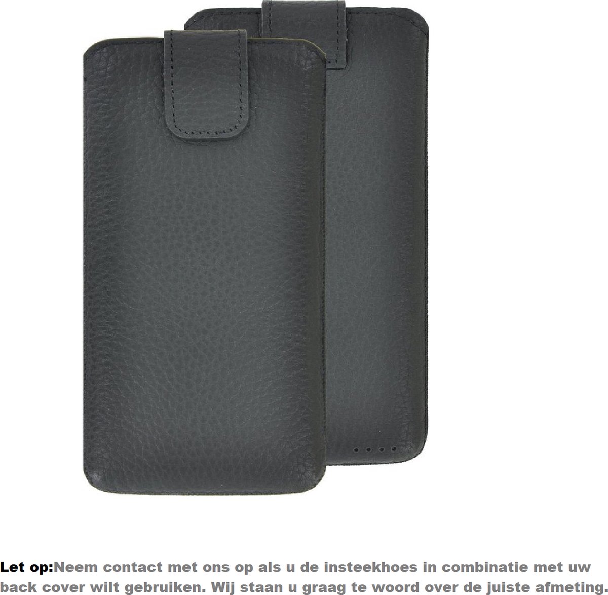 iPhone 11 Hoesje - Insteek Echt Leer Zwart