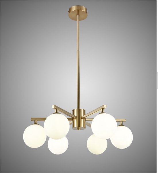 Plafonnier industriel - 6x G9 - 40W - Lustre - Lampe suspendue - Lampe dorée de Luxe
