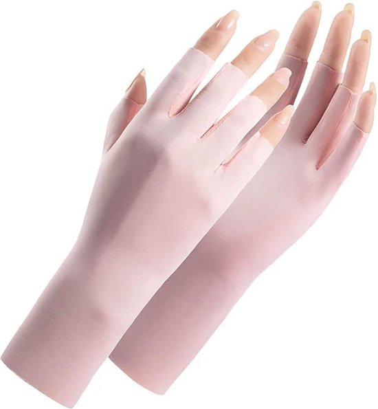 Gel manicurehandschoenen, UV-schild-handschoenen, vingerloze handschoenen, UV-bescherming, vingerloze handschoenen, beschermen hand voor nagellak, nagelkunst, droger