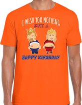 Bellatio Decorations T-shirt de déguisement pour la Fête du Roi pour hommes - Happy Kings Day - orange - vêtements de fête L