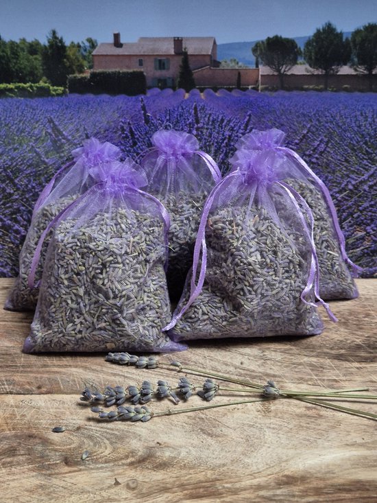 Sachets parfumés à la lavande bio de Provence - 5 pièces de 17 grammes lilas