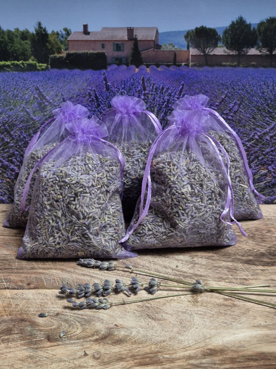 Lavendel geurzakjes met biologische lavendel uit de Provence - 5 stuks à 17 gram lila