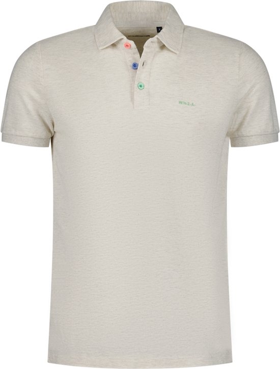 New Zealand Auckland Poloshirt Tukituki 24cn150 Cream Melange Mannen