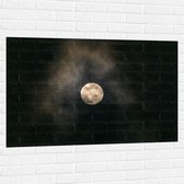 Muursticker - Maan - Ruimte - Lucht - Wolken - 120x80 cm Foto op Muursticker