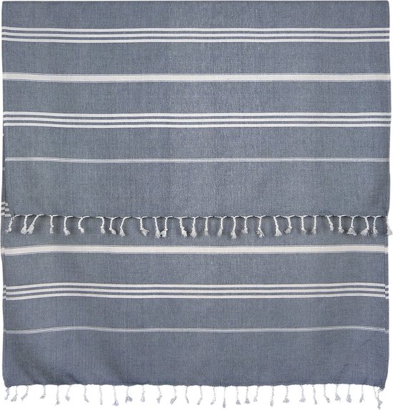 Forfait Fête des Mères : Badjas Waffle S & Serviette Hammam 90x165cm Marine