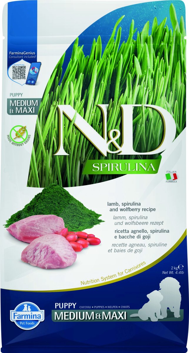 N&D N&D Spirulina puppyvoeding Lam medium/maxi 2 kg