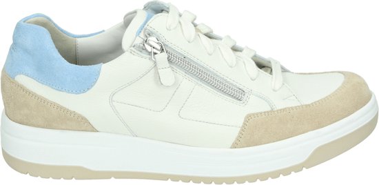 Durea 6281 H - Lage sneakersDames sneakers - Kleur: Wit/beige - Maat: 38