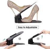 10 x organisateurs de chaussures réglables Noir - Système de rangement - Noir