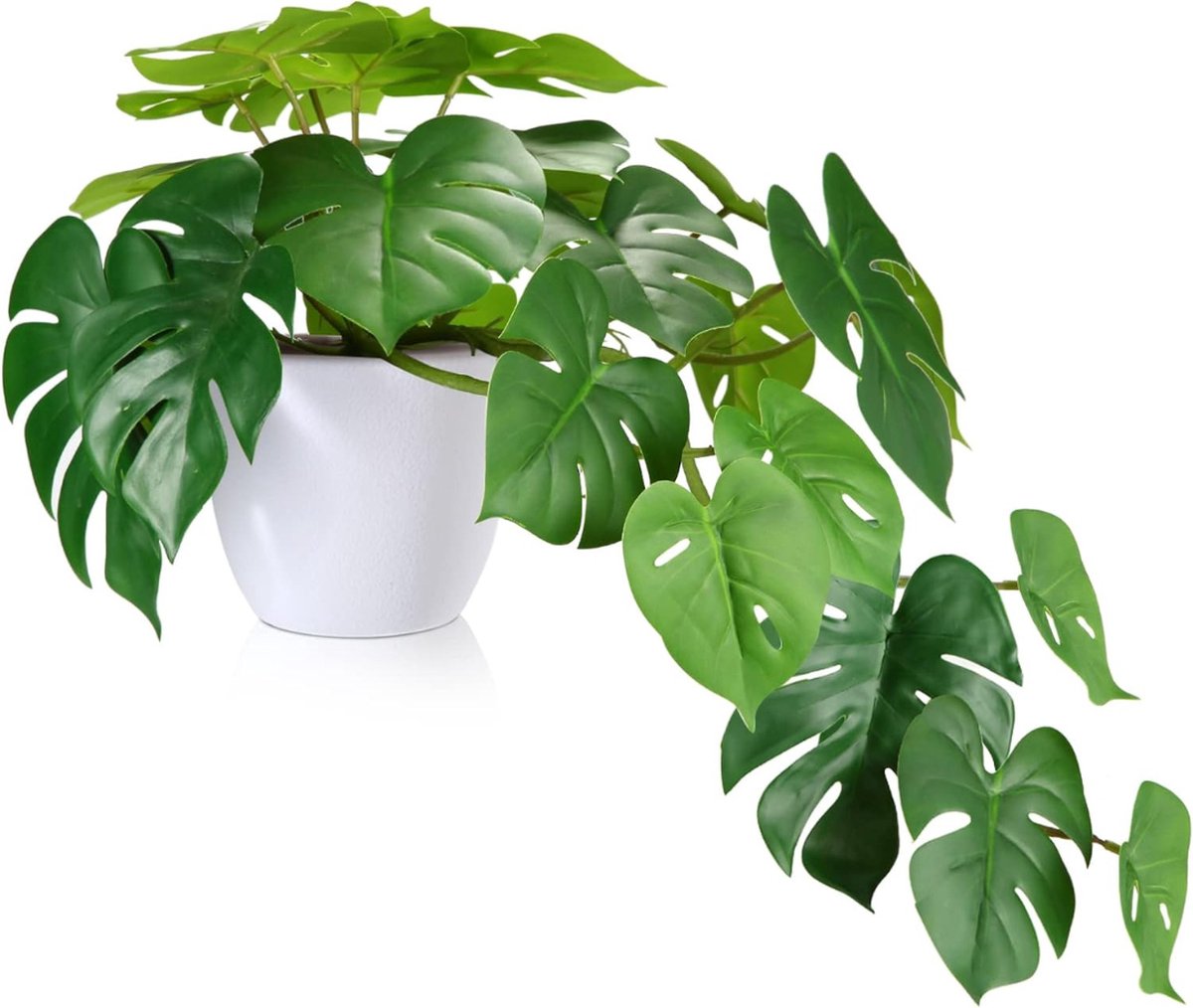 Kunstplanten - "Tropische Pracht: Realistische Kunstmatige Monstera Plant van 50 cm in Pot, Perfect voor Indoor Woondecoratie, Een Pakket van Hoge Kwaliteit Nepplanten."