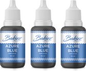 Bakiez® Voedingskleurstof Azure blauw - Kleurstof bakken - Kleurstof voor taart - Kleurstof voeding - 3 x 10 ml