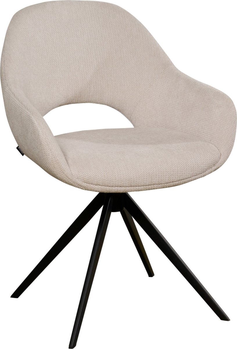 Eetkamerstoel Liperi - Stof - Beige - 58 x 83 x 62 cm (BxHxD)