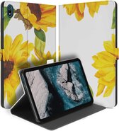 Uniek Nokia T20 Tablethoesje met Stand - Zonnebloemen Design | B2C Telecom