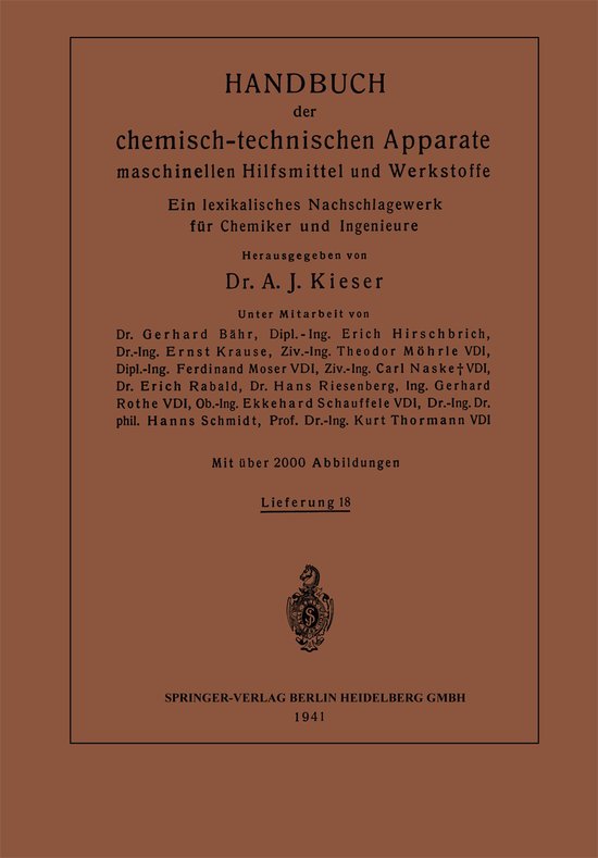 Handbuch Der Chemisch-technischen Apparate Maschinellen Hilf ... - cover