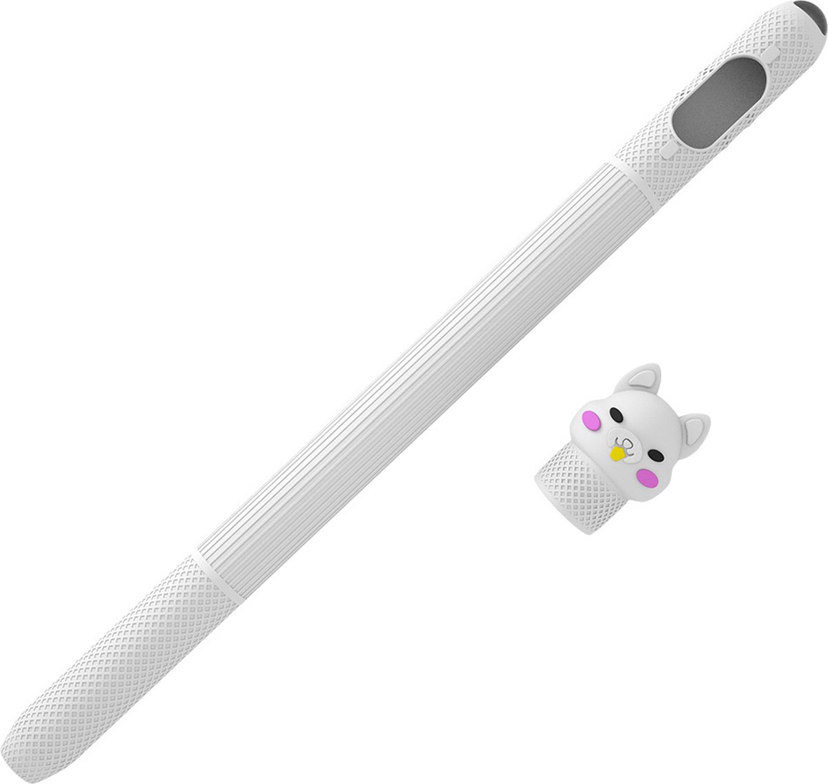 Somstyle Styluspen Hoesje Geschikt voor Apple Pencil (1.Gen) - Siliconen Grip Cover voor Tablet Pen - Wit