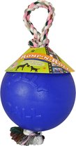 Jolly Ball Romp-n-Roll - Ø 15 cm - Honden speelbal met frisse geur - Hondenspeelgoed met stevig trektouw - Blauw