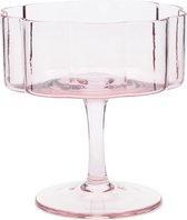 Riviera Maison Wijnglas Roze glas ook geschikt voor cava of als champagnecoupe - Julie Bubbles gekleurd wijnglas op lage voet 250 ml