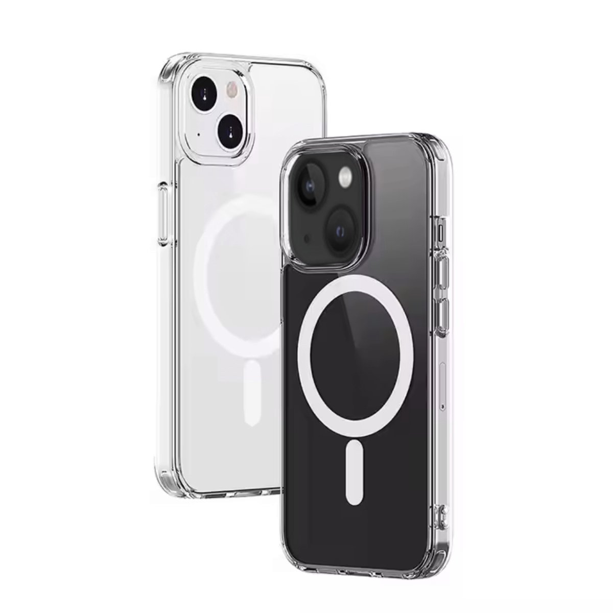 Optimity hoesje voor iPhone 15 Clear Case Magnetic Schokbestendig Transparant