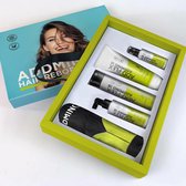 ADDMINO-18 | Luxe Kit | Compleet Haarherstelsysteem | Set van 4 - Elixer/Shampoo/Mask/Leave-in | 750ml + Gratis Kappersschort